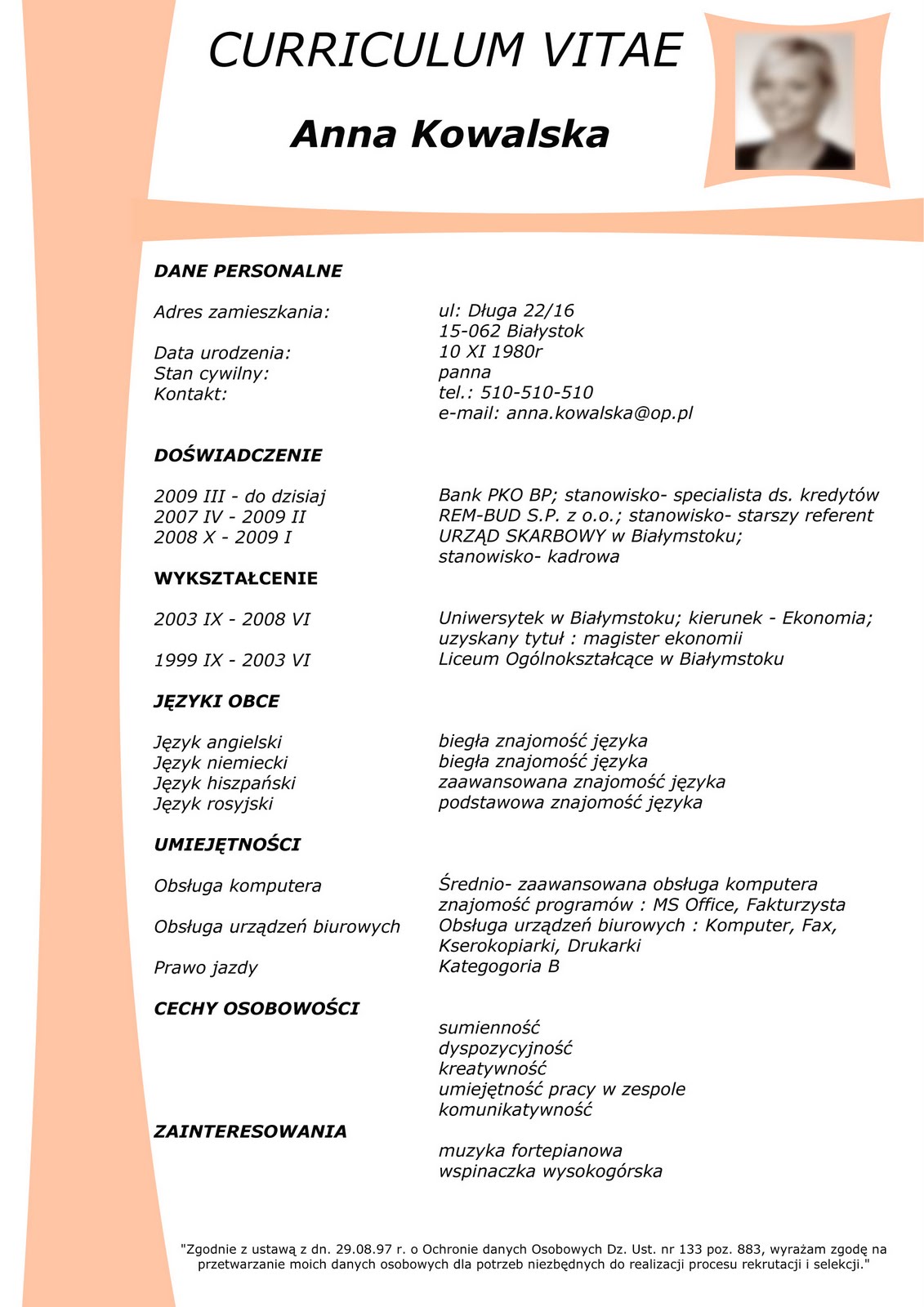 graf mania graficzne cv i listy motywacyjne cv for word