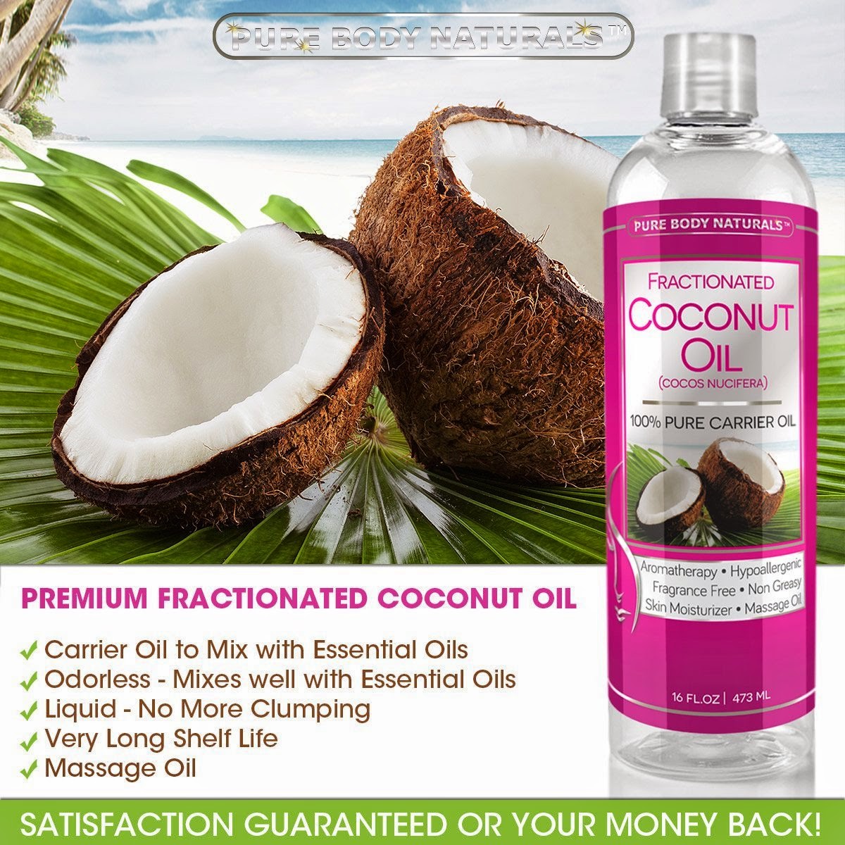 WS Momma Readers Nook Fractionated Coconut Oil Large 16 oz bottle
