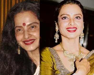 Rekha without makeup