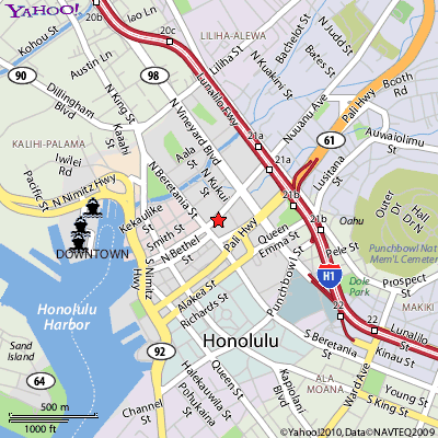 City map Honolulu Oahu Hawaii