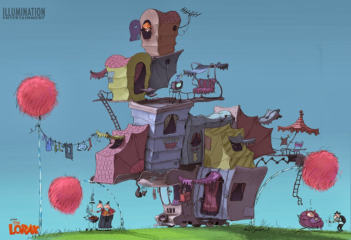 eric guillon The Lorax, some sketches the Onceler's family
