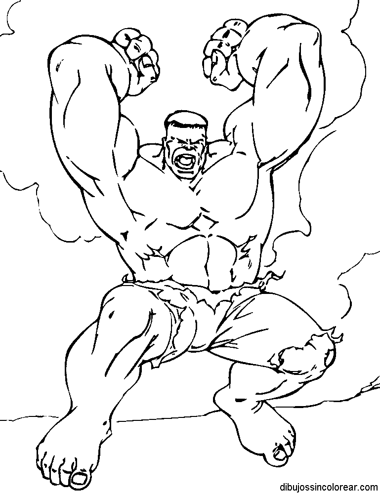 Dibujos Sin Colorear: Dibujos de el Increible Hulk para Colorear