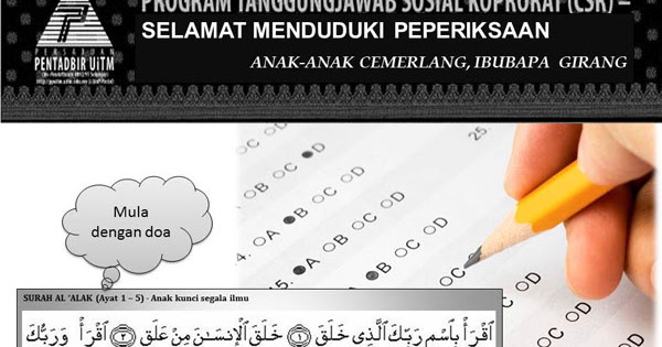 Ucapan Ppuitm Selamat Menduduki Peperiksaan Upsr