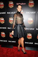 Alessandra Ambrosio leggy in a leather lace skirt