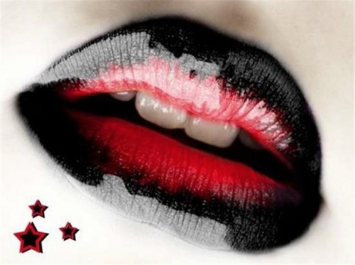 Black and Red Lip Makeup