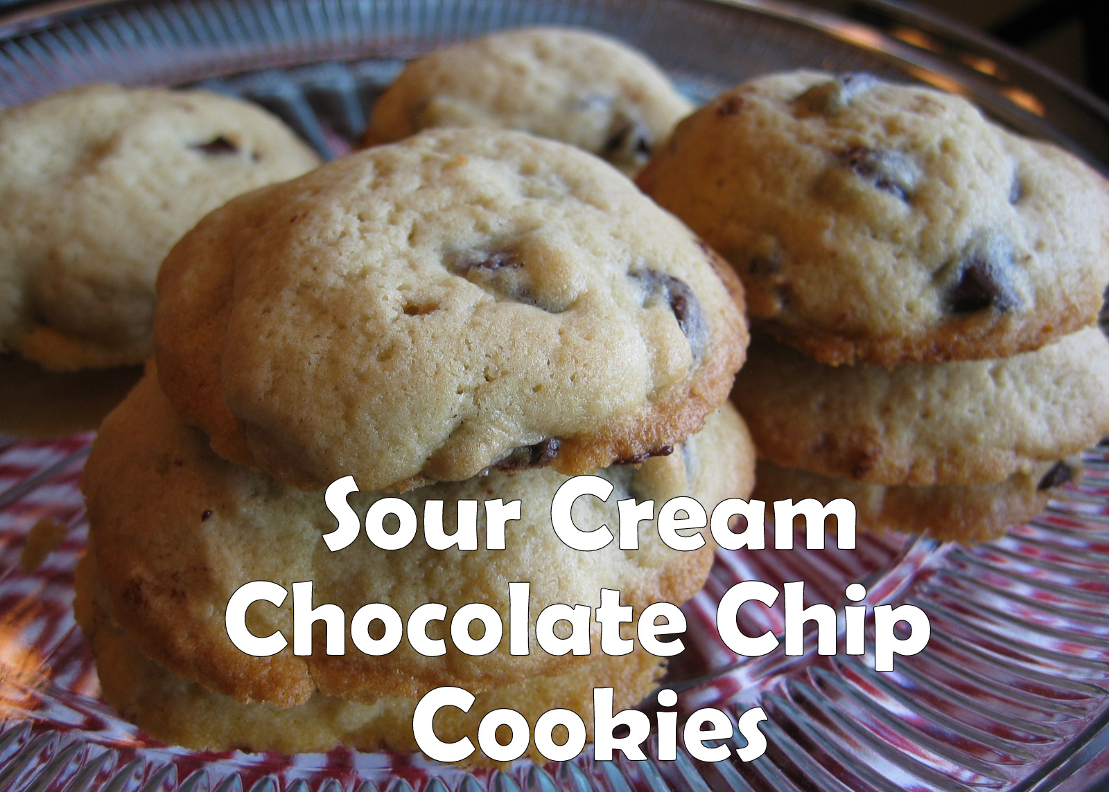 Pink Cookies with Sprinkles Sour Cream Chocolate Chip Cookies!