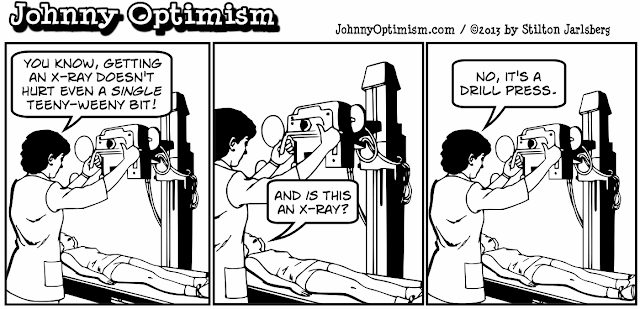 johnny optimism, johnnyoptimism, medical humor, sick jokes, doctor jokes, black humor, stilton jarlsberg, xray, x-ray
