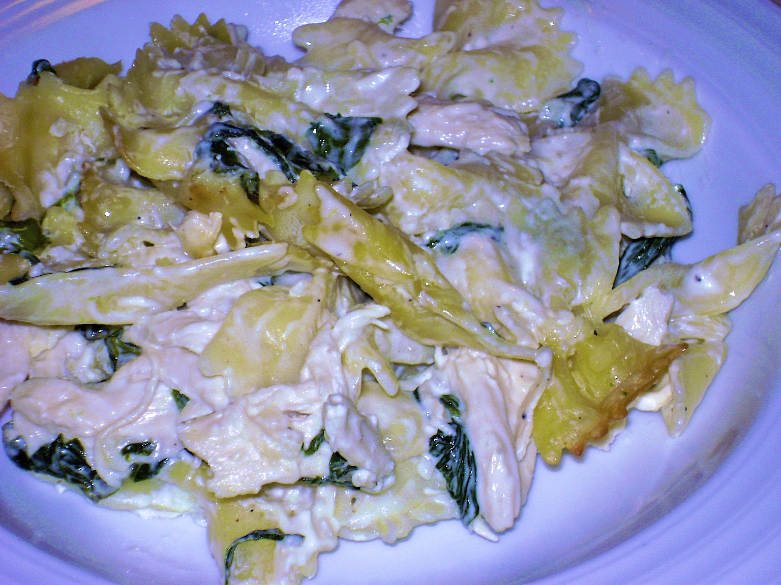 Hanging On By A Thread Chicken Florentine Bowtie Pasta