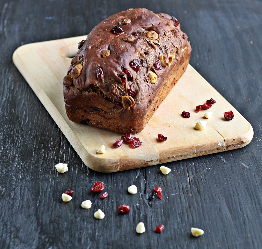 Versatile Vegetarian Kitchen Yeasted Chocolate Bread with Cranberries