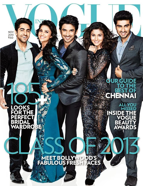 Ayushmann, Parineeti, Sushant Singh, Alia Bhatt and Arjun Kapoor cover Vogue India's November 2013 issue