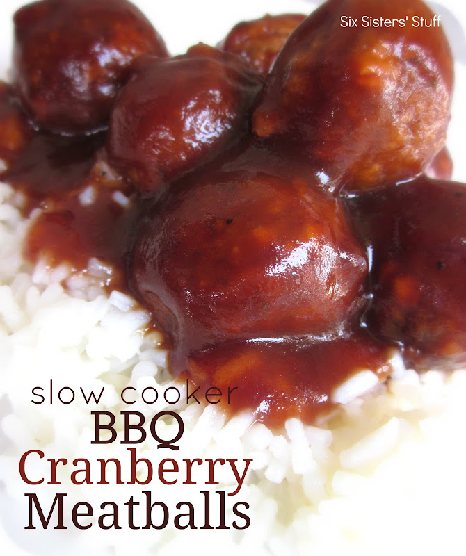 Slow Cooker BBQ Cranberry Meatballs Recipe Six Sisters' Stuff