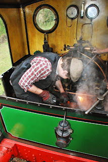 Passenger carriage balcony view of  the action on Cochrane's footplate