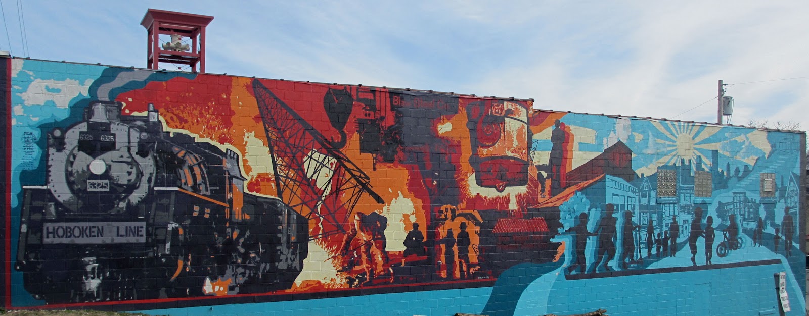 Pittsburgh Murals and Public Art Blawnox Hoboken Line Mural by