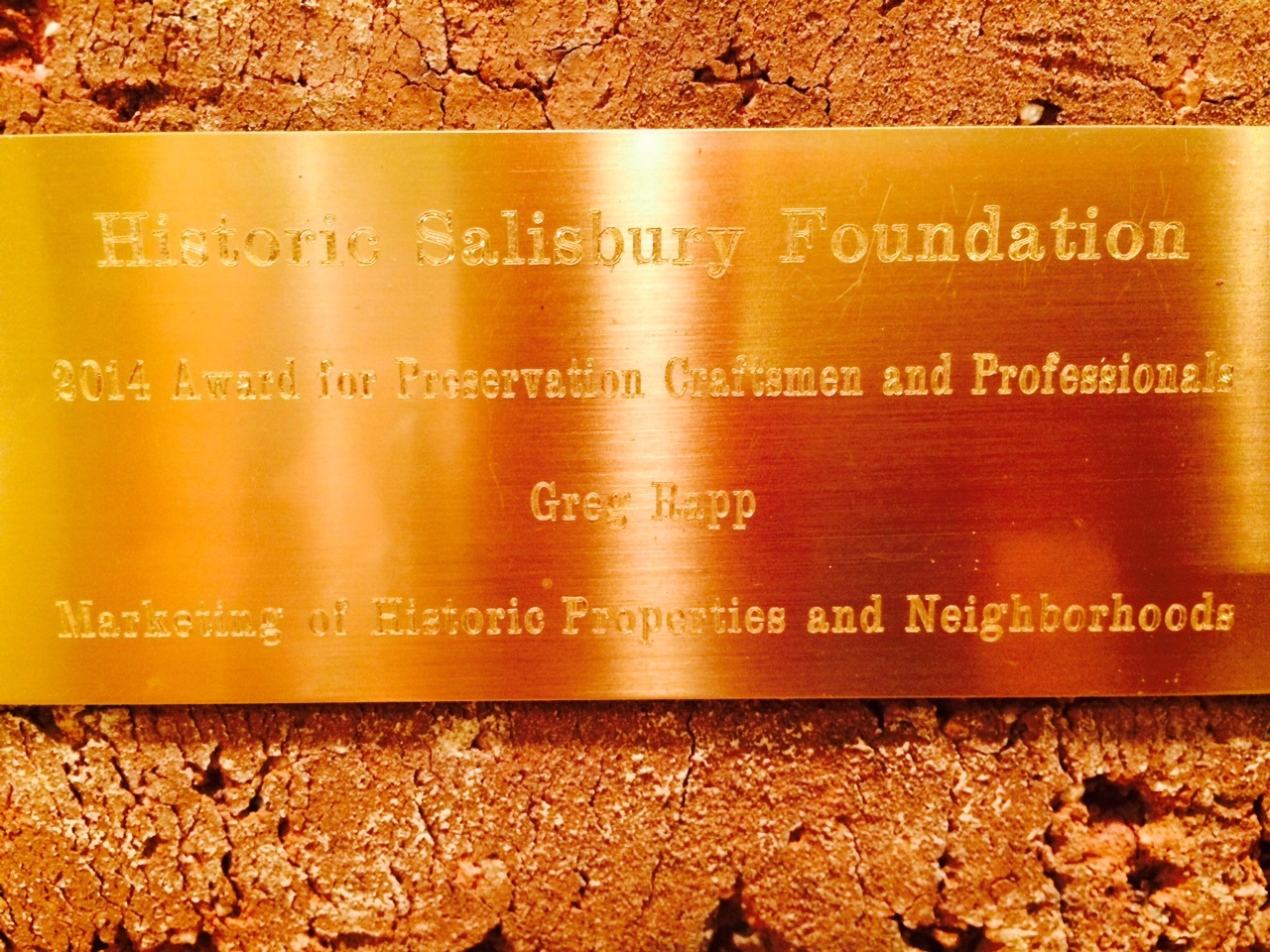 Greg Rapp | Recognized by Historic Salisbury Foundation