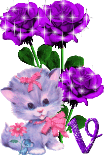 evinizde mor güller ve sevimli kedi yavrusu beslemeyi düşünsenize:)
