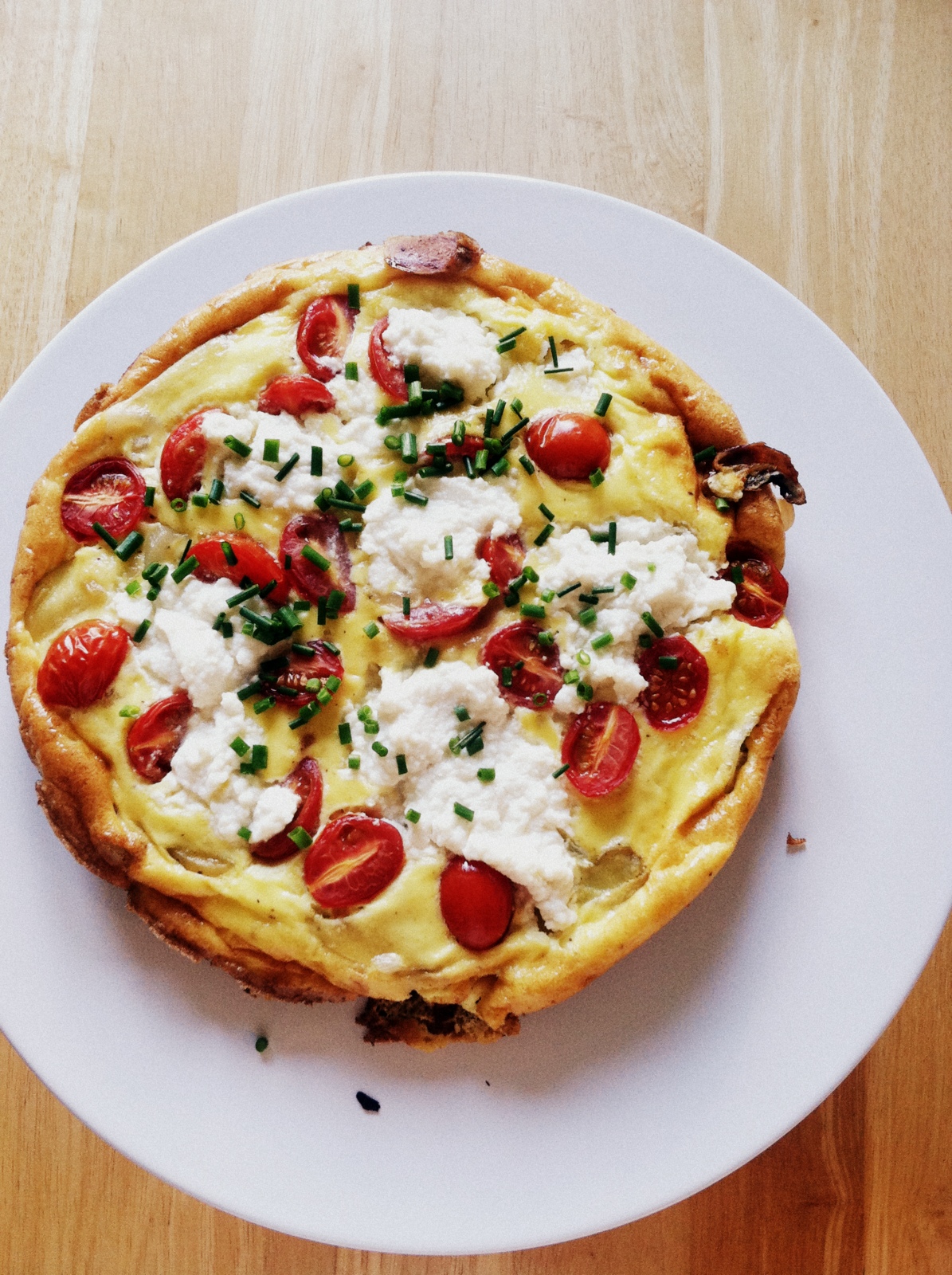 Grape Tomato and Ricotta Frittata