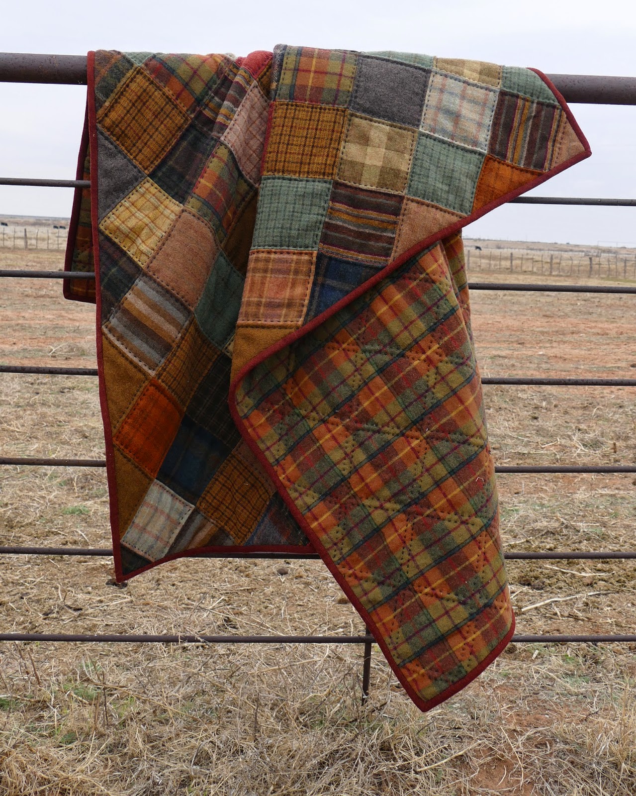 Lovin' Life At The End Of The Dirt Road DH's Wool Quilt