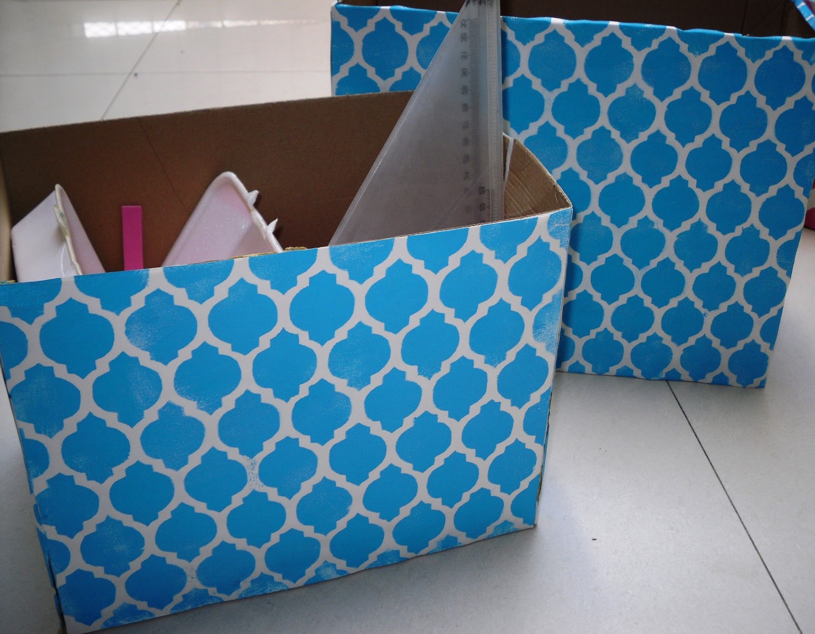 The Blooming Orchids Easy peasy DIY stenciled storage box