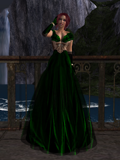 green ballgown