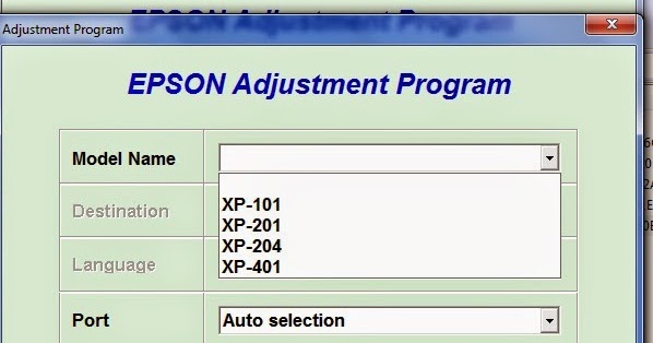 EPSON Adjustment Program Resetter XP-101 XP-201 XP-204 XP-401 free
