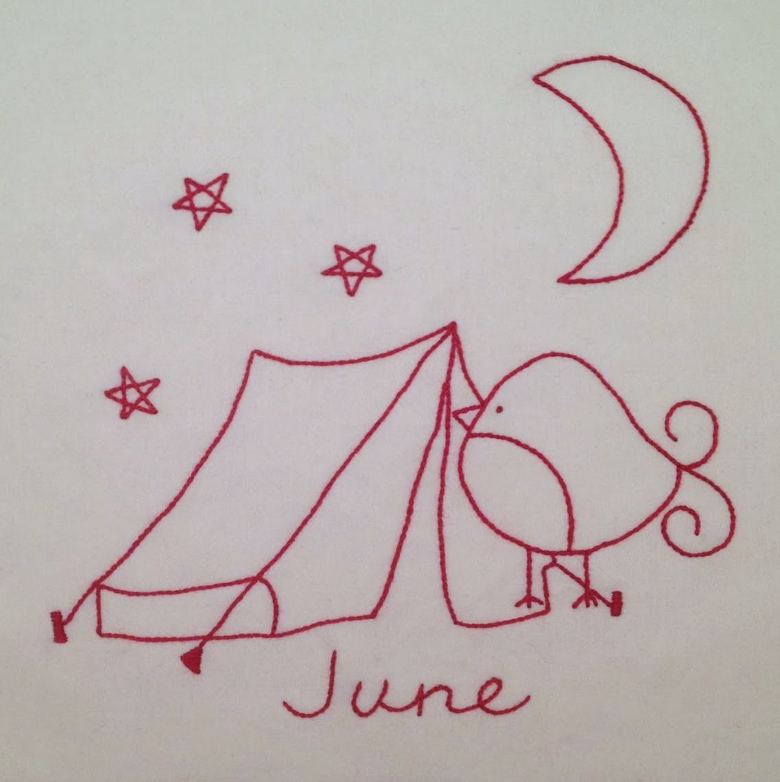 Starwood Quilter Redwork Birdie Stitches for June Only Eight Months