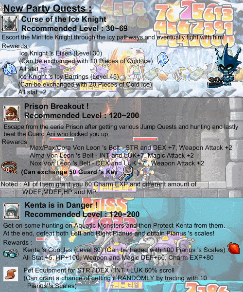 MapleStory 3 New Party Quests were added