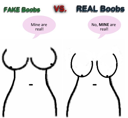 "Fake Tits Vs Real Tits" title="Fake Tits Vs Real Tits"...