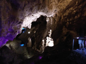 Inside Vrelo Caves.Illuminated section of the caves.