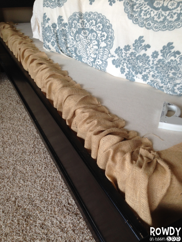 Burlap Bed Skirt Rowdy in Room 300