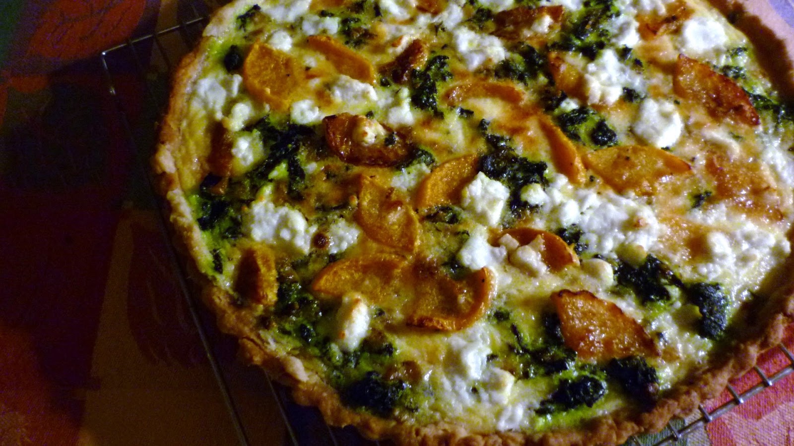 For Love of the Table Butternut Squash, Tuscan Kale & Goat Cheese Quiche