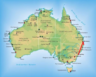 Reiseroute in Australien