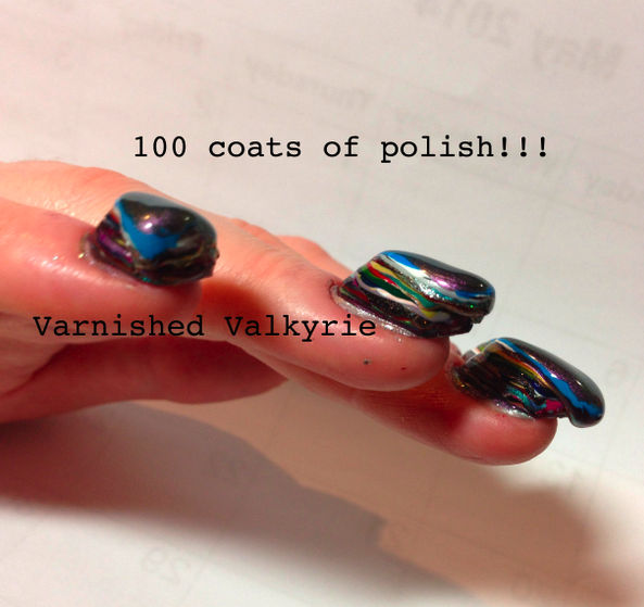 Varnished Valkyrie How many coats of polish do you think this took?