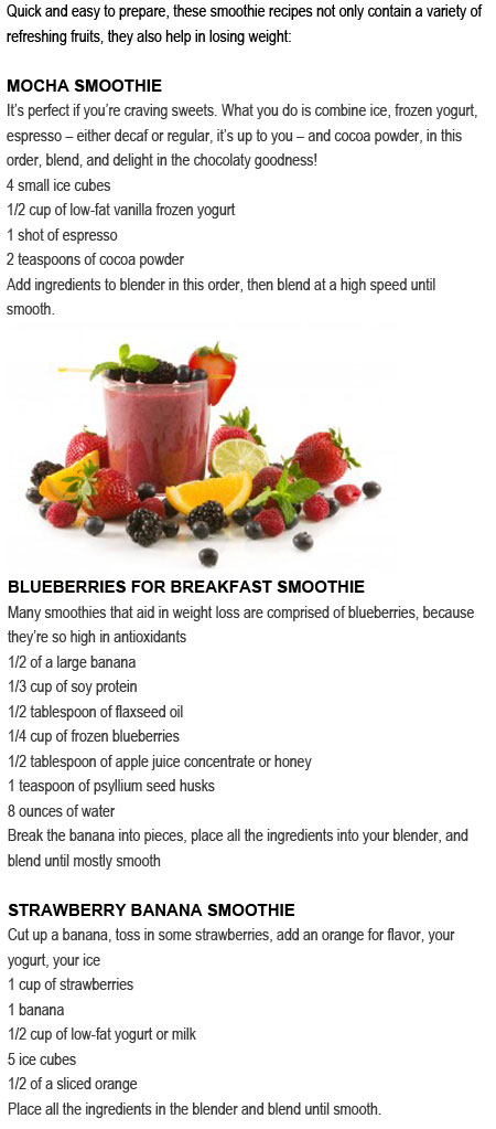Recipes For Fruit Smoothies To Lose Weight