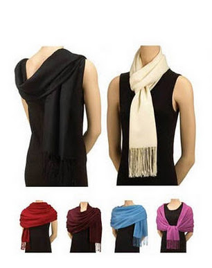 how to wear a pashmina shawl with a dress