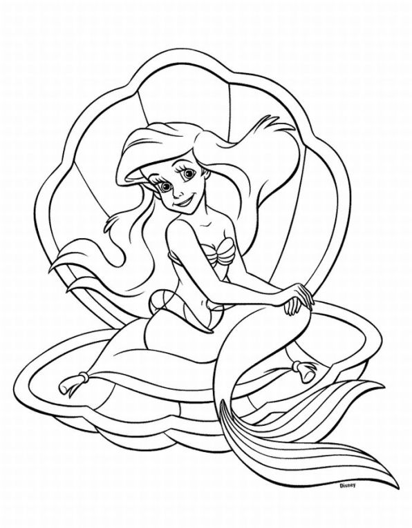Princess Ariel Little Mermaid Coloring Pages | Team colors
