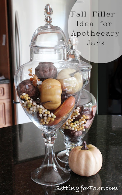 See my Fabulous Fall Filler Ideas for apothecary jars!