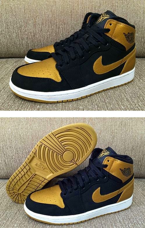 THE SNEAKER ADDICT: Air Jordan 1 Mid âMeloâ Gold/Black Sneaker (New Images)
