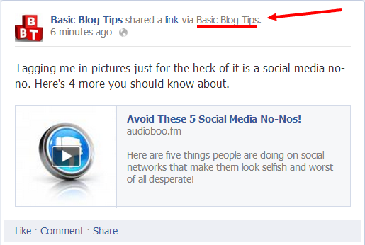 Basic Blog Tips Branding on Facebook