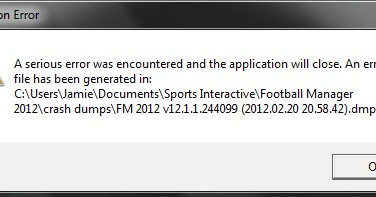 FOOTBALL MANAGER CRASH DUMPS - O jogo crashou, e agora? Veja pq