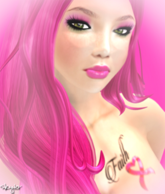 Second Life Outfit of the Day: Pretty In Pink ~ SL Fashion Freebies ~ Breast Cancer Awareness Month