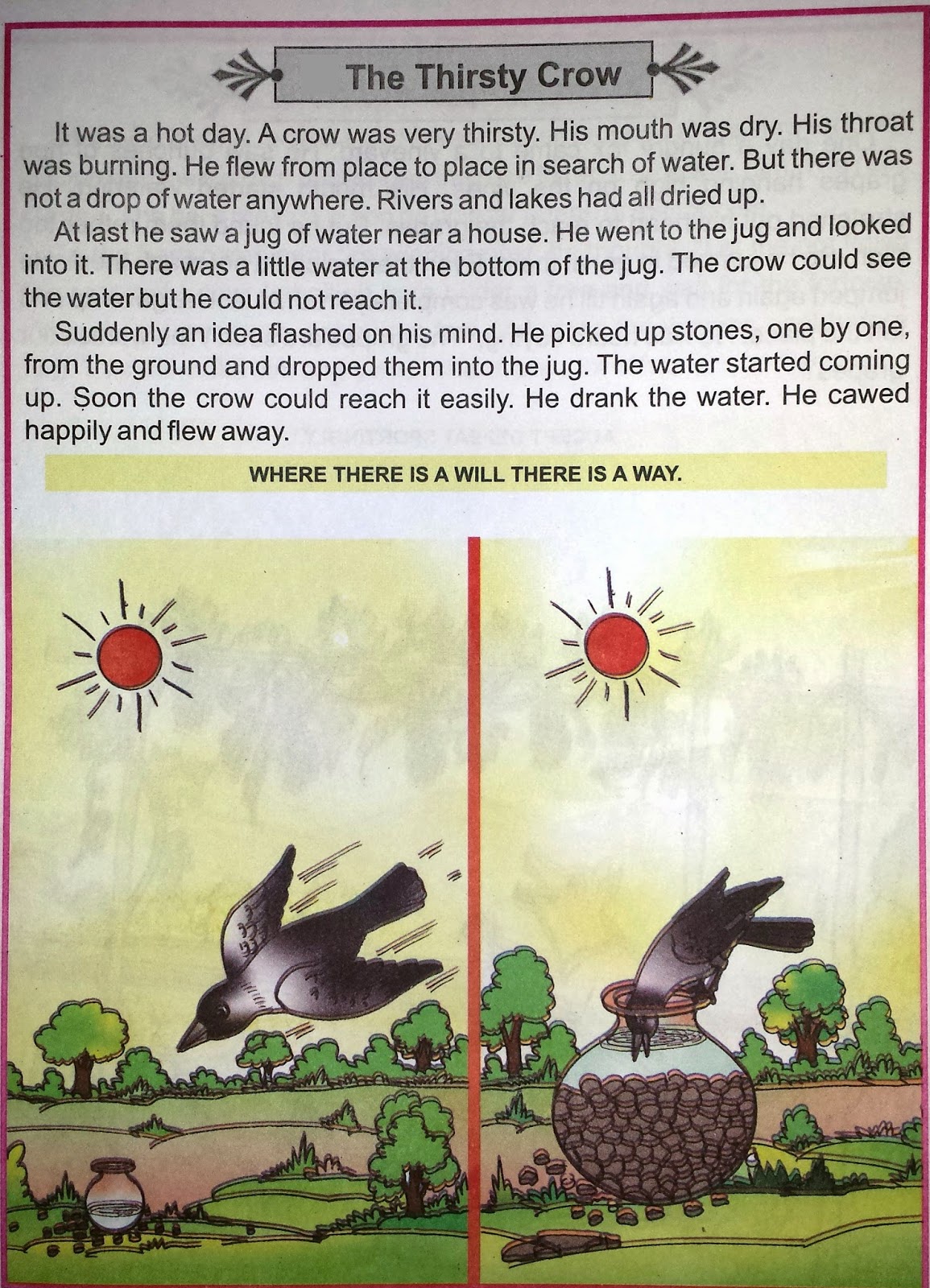 a thirsty crow story in english pdf