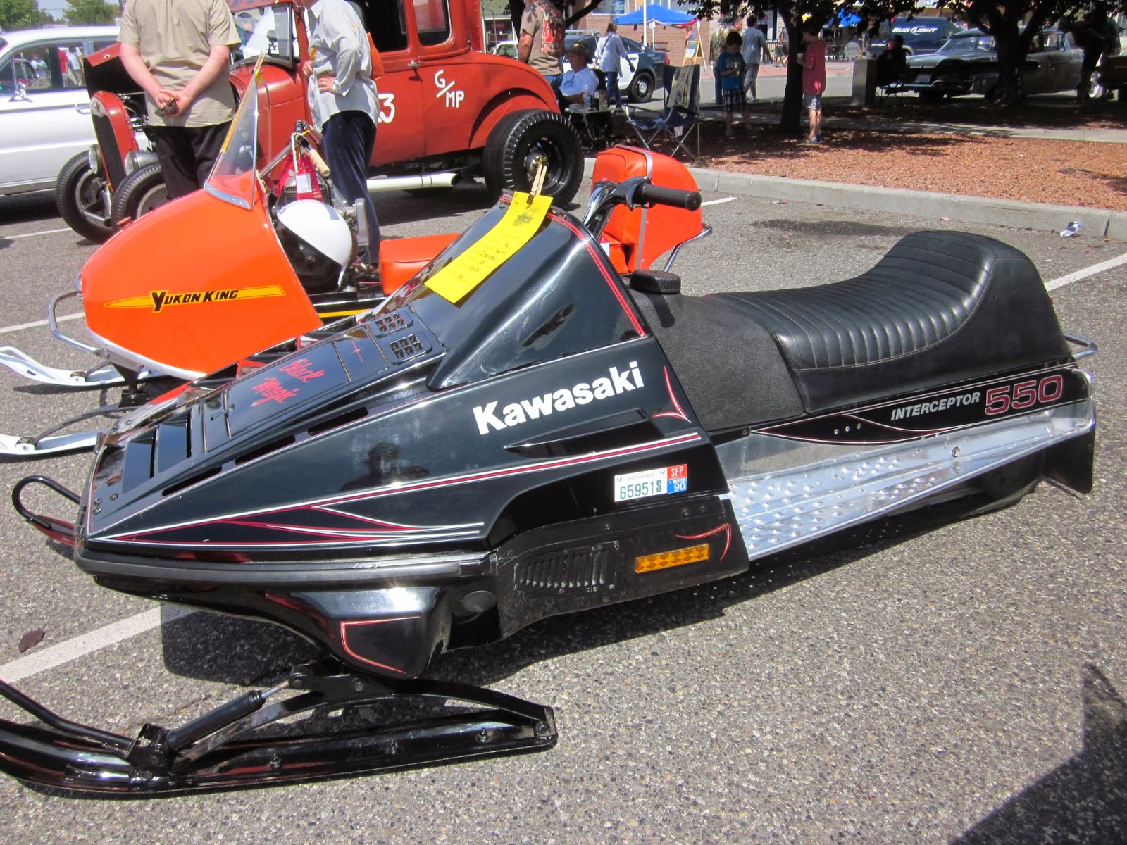 OldMotoDude 1982 Kawasaki 550 Interceptor Snowmobile on display at