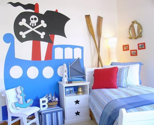 DORMITORIO DE PIRATAS CUARTO PARA NIÑOS CON DECORACION DE PIRATAS