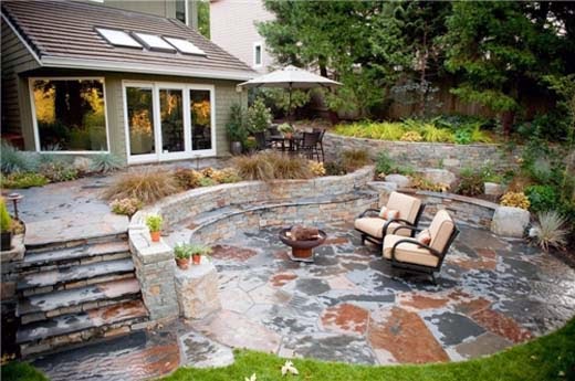 Stone Patio Designs with Fire Pit picture