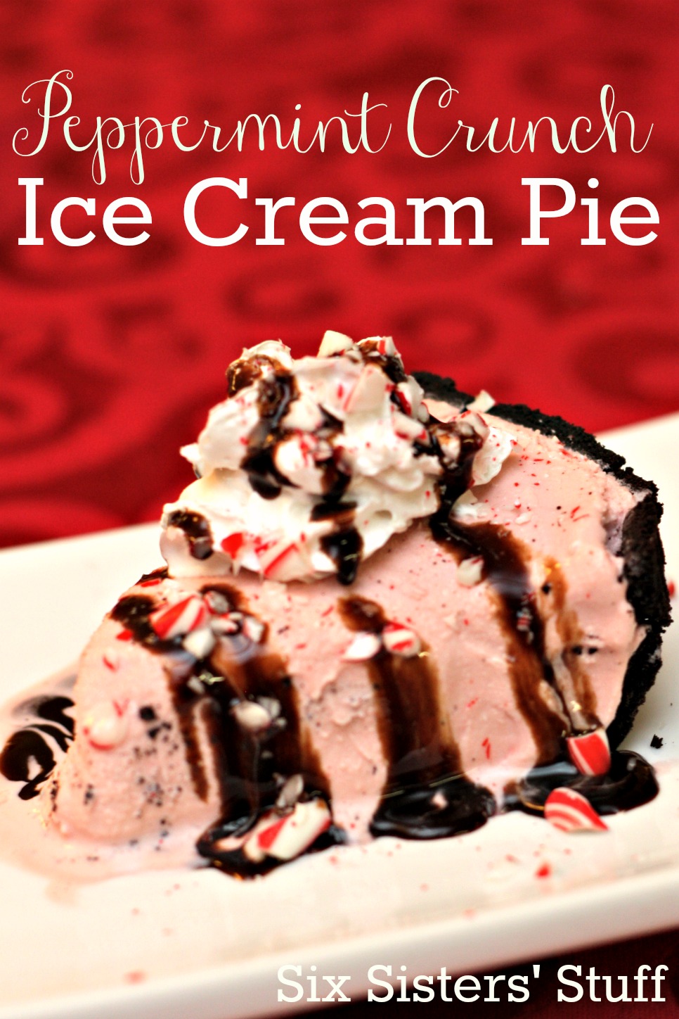 Peppermint Crunch Ice Cream Pie {Christmas Tradition Series} The