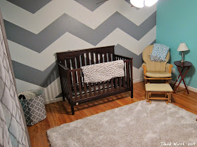 new baby room, ideas, carpet, color, chair, crib, chevron, zig zag, boy, girl