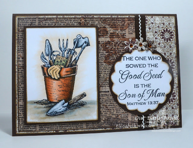 Elizabeth Whisson, Our Daily Bread Designs, ODBD, ODBDDT, ODBDSLC246, Sketch, handmade card, The Good Seed, Vintage Ephemera, Recipe Card and Tags, Matting Circles, Flower Box Fillers