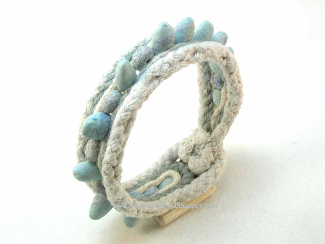 Knots and fiber bracelets blue tooth dinosaur spiked rope bracelet 2909