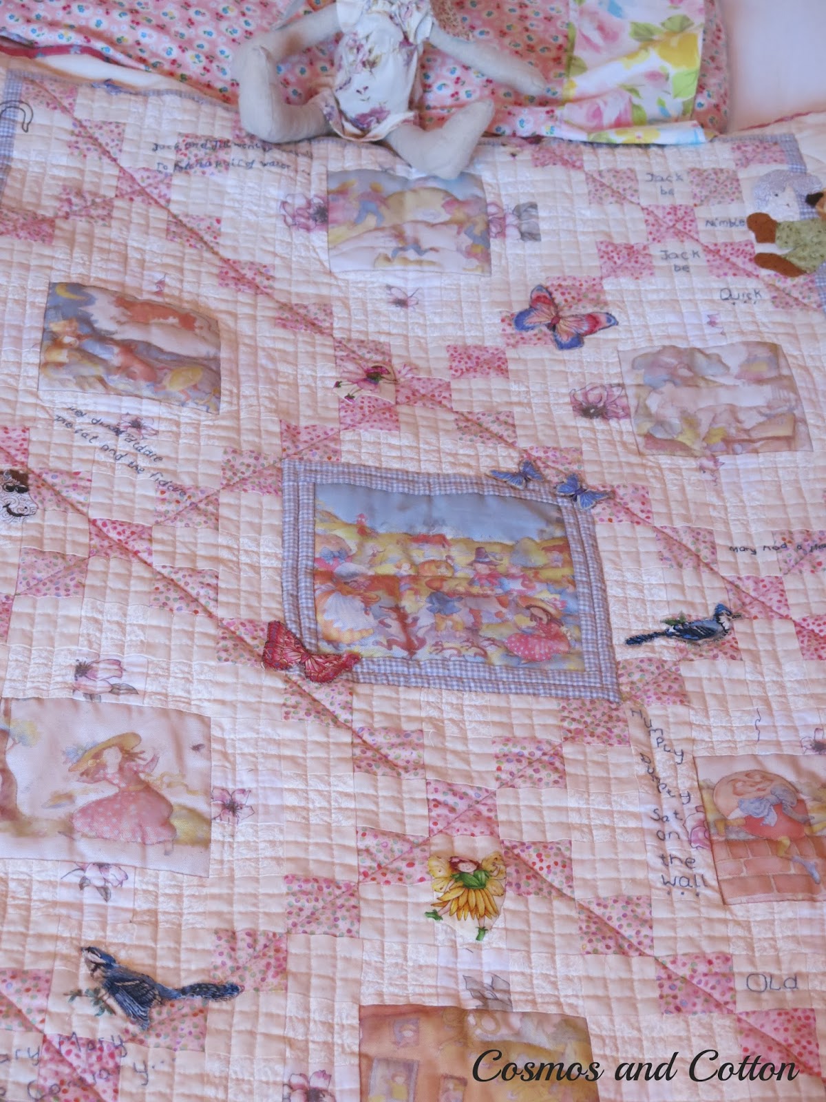 Cosmos and Cotton Nursery Rhyme Quilt