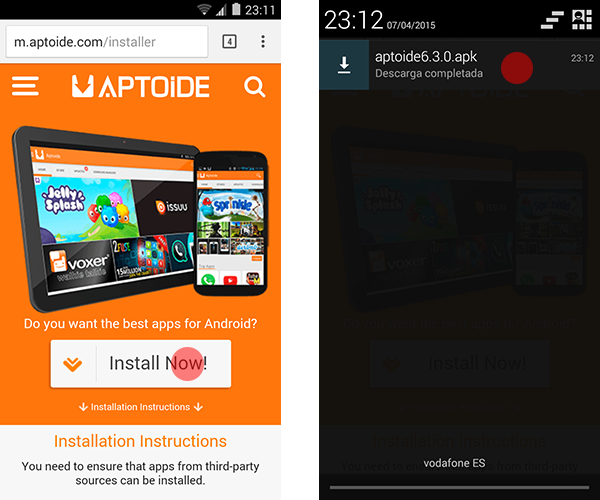 Descargando Aptoide Descargando Aptoide